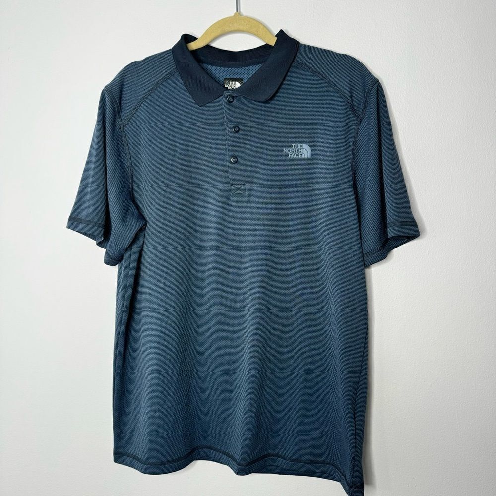The North Face blue polo shirt size large